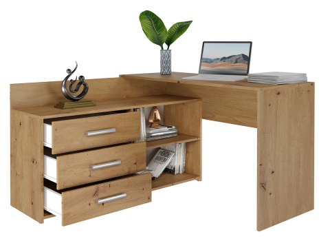 TOP E SHOP Biurko narożne + komoda DANY 120x50xH76 artisan TOP E SHOP Biurko narożne + komoda DANY 120x50xH76 artisan