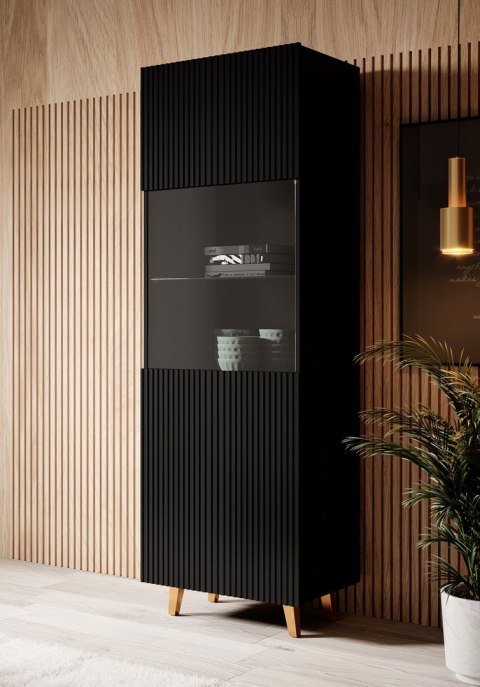 Cama MEBLE Witryna PAFOS 60x40x182 czarny mat