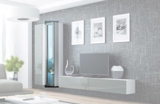 Cama MEBLE Witryna VIGO szkło'180' 180/40/30 biały/szary poł