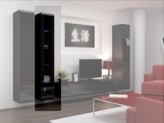 Cama MEBLE Witryna VIGO szkło'180' 180/40/30 czarny/czarny poł
