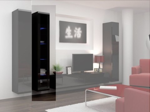 Cama MEBLE Witryna VIGO szkło'180' 180/40/30 czarny/czarny poł