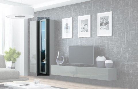 Cama MEBLE Witryna VIGO szkło'180' 180/40/30 szary/szary poł