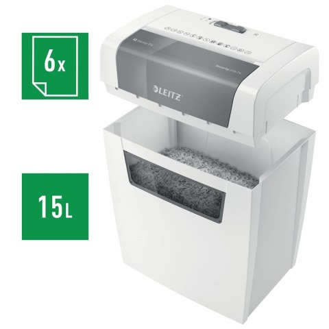 LEITZ Leitz Niszczarka IQ Home, P4, 6 kartek, 15 l kosz LEITZ Leitz Niszczarka IQ Home, P4, 6 kartek, 15 l kosz