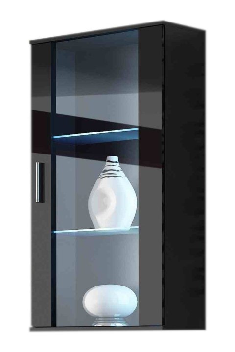 Cama MEBLE Witryna wisząca SOHO czarny/ czarny połysk