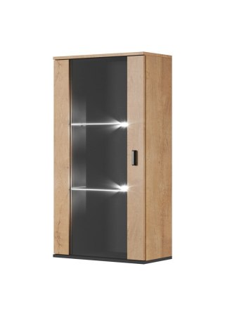 Cama MEBLE Witryna wisząca SOHO dąb lefkas+ czarny