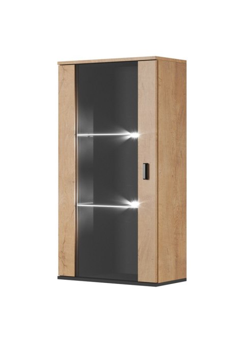 Cama MEBLE Witryna wisząca SOHO dąb lefkas+ czarny