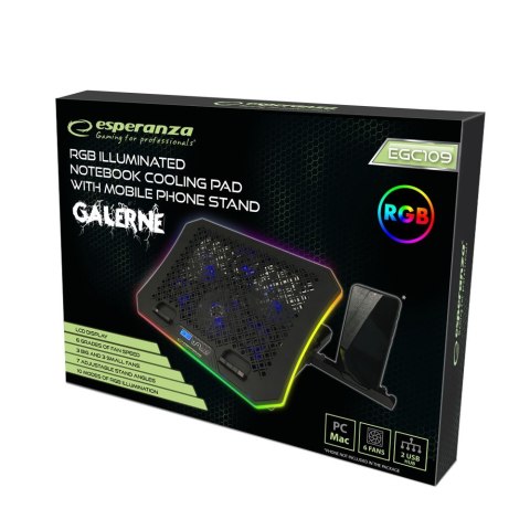 Esperanza ESPERANZA PODSTAWKA CHŁODZĄCA GAMING Z PODSTAWKĄ NA TELEFON RGB GALERNE EGC109