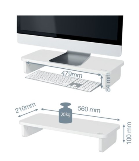 LEITZ LEITZ Podstawka pod monitor Leitz Ergo, biała LEITZ LEITZ Podstawka pod monitor Leitz Ergo, biała