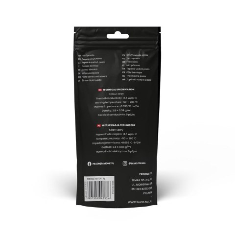 SAVIO SAVIO PASTA TERMOPRZEWODZĄCA 14,5W/MK, 1G, TG-04