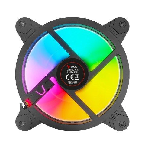 SAVIO SAVIO ZESTAW 4 WENTYLATORÓW ARGB 120 MM WRAZ Z KONTROLEREM ORAZ PILOTEM FAN-01 SAVIO SAVIO ZESTAW 4 WENTYLATORÓW ARGB 120 MM WRAZ Z KONTROLEREM ORAZ PILOTEM FAN-01