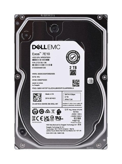 Dell Dell 2TB 7.2K RPM SATA 6Gbps 512n 3.5in Cabled Hard Drive for PE T150 Dell Dell 2TB 7.2K RPM SATA 6Gbps 512n 3.5in Cabled Hard Drive for PE T150