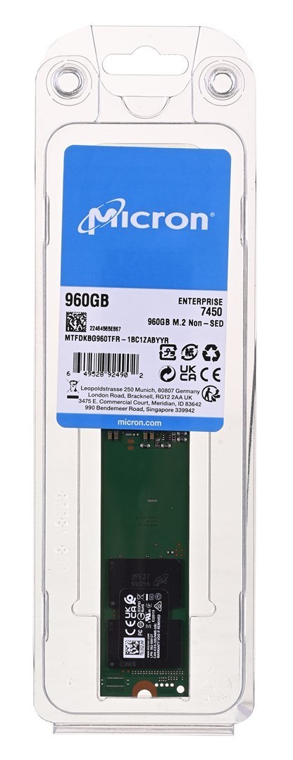 Micron Dysk SSD Micron 7450 PRO 960GB M.2 (22x110) NVMe Gen4 MTFDKBG960TFR-1BC1ZABYYR (DWPD 1) Micron Dysk SSD Micron 7450 PRO 960GB M.2 (22x110) NVMe Gen4 MTFDKBG960TFR-1BC1ZABYYR (DWPD 1)