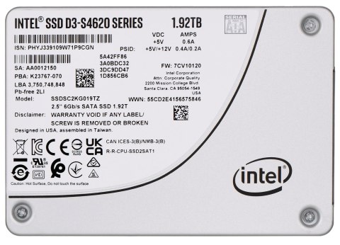 SOLIDIGM Dysk SSD Solidigm (Intel) S4620 1.92TB SATA 2.5" SSDSC2KG019TZ01 (DWPD up to 4) SOLIDIGM Dysk SSD Solidigm (Intel) S4620 1.92TB SATA 2.5" SSDSC2KG019TZ01 (DWPD up to 4)