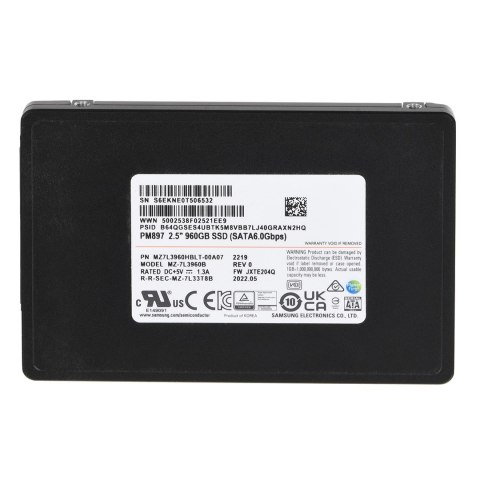 Samsung SemiConductor Dysk SSD Samsung PM897 960GB SATA 2.5" MZ7L3960HBLT-00A07 (DWPD 3) Samsung SemiConductor Dysk SSD Samsung PM897 960GB SATA 2.5" MZ7L3960HBLT-00A07 (DWPD 3)