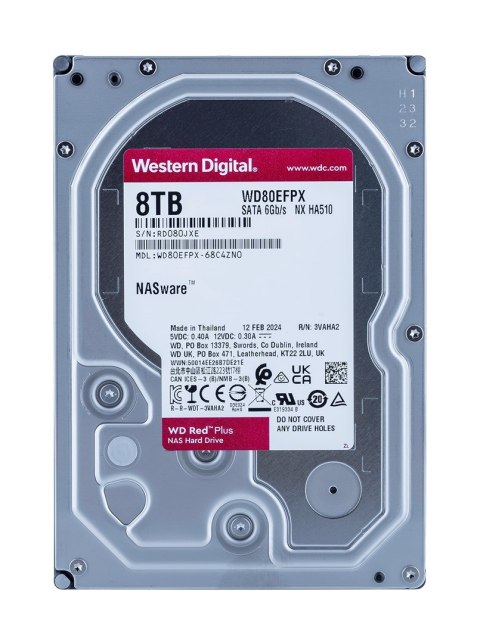 WD Dysk HDD WD Red Plus WD80EFPX (8 TB ; 3.5"; 256 MB; 5640 obr/min) WD Dysk HDD WD Red Plus WD80EFPX (8 TB ; 3.5"; 256 MB; 5640 obr/min)