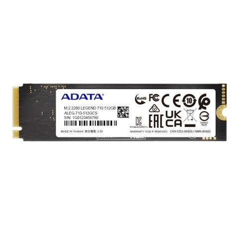 ADATA Dysk SSD ADATA LEGEND 710 512GB M.2 2280 PCIe Gen3x4 ADATA Dysk SSD ADATA LEGEND 710 512GB M.2 2280 PCIe Gen3x4