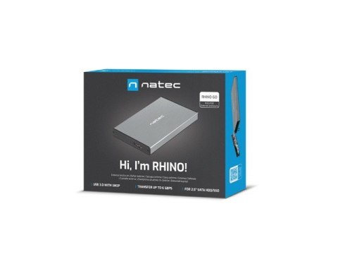 NATEC Obudowa na dysk NATEC Rhino Go NKZ-1281 (2.5"; USB 3.0; Aluminium; kolor szary) NATEC Obudowa na dysk NATEC Rhino Go NKZ-1281 (2.5"; USB 3.0; Aluminium; kolor szary)