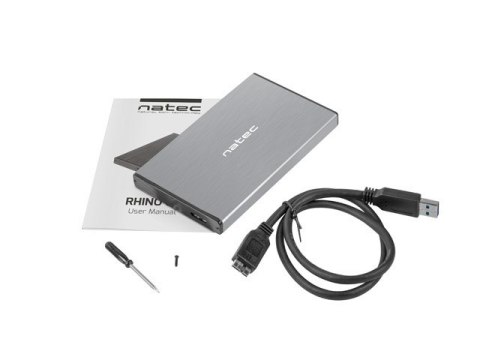 NATEC Obudowa na dysk NATEC Rhino Go NKZ-1281 (2.5"; USB 3.0; Aluminium; kolor szary) NATEC Obudowa na dysk NATEC Rhino Go NKZ-1281 (2.5"; USB 3.0; Aluminium; kolor szary)