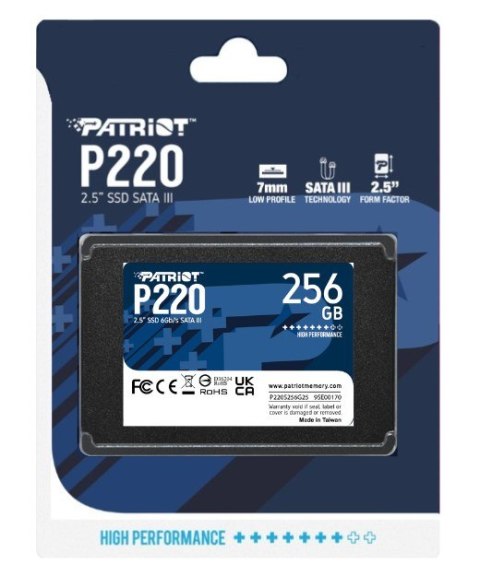 Patriot Memory SSD Patriot P220 256GB SATA3 2,5" Patriot Memory SSD Patriot P220 256GB SATA3 2,5"