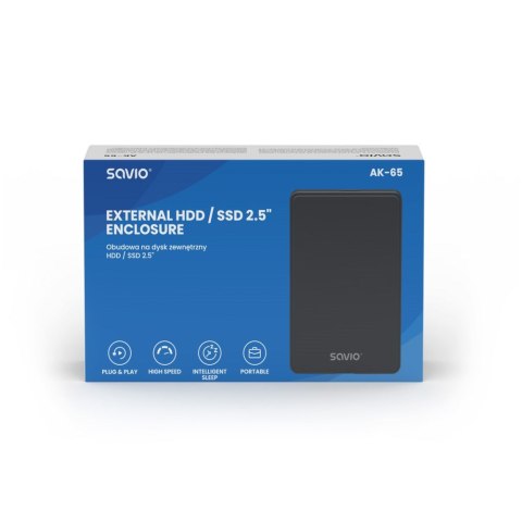 SAVIO SAVIO ZEWNĘTRZNA OBUDOWA NA DYSK HDD/SDD 2,5", USB 3.0, AK-65