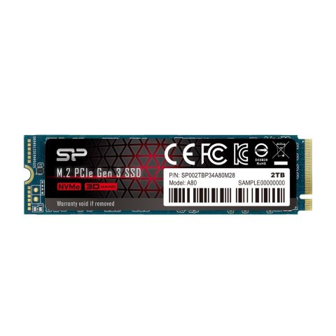 Silicon Power Dysk SSD Silicon Power A80 2TB M.2 PCIe NVMe Gen3x4 TLC 3400/3000 MB/s (SP002TBP34A80M28) Silicon Power Dysk SSD Silicon Power A80 2TB M.2 PCIe NVMe Gen3x4 TLC 3400/3000 MB/s (SP002TBP34A80M28)