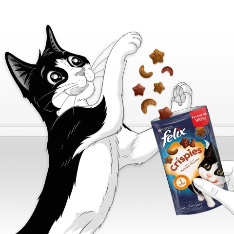 PURINA NESTLE FELIX Crispies Wołowina, Kurczak - przysmak dla kota - 45 g