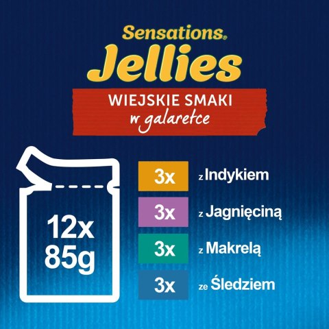 PURINA NESTLE FELIX Sensations indyk, makrela, jagnięcina - mokra karma dla kota - 12x 85g