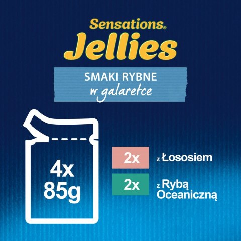 PURINA NESTLE FELIX Sensations smaki rybne - mokra karma dla kota - 4x 85g