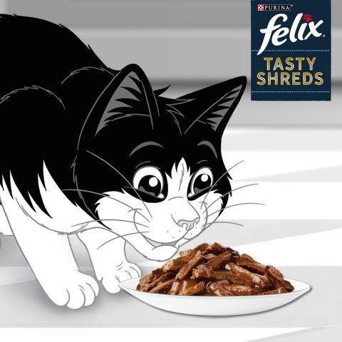 PURINA NESTLE FELIX Tasty Shreds z wołowiną i kurczakiem - mokra karma dla kota - 4x 80g PURINA NESTLE FELIX Tasty Shreds z wołowiną i kurczakiem - mokra karma dla kota - 4x 80g