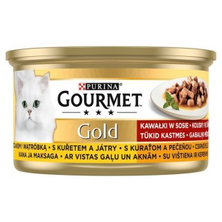 PURINA NESTLE GOURMET GOLD Kurczak i wątróbka w sosie 85g