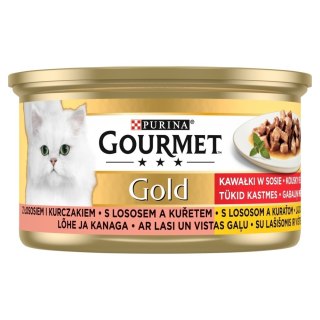 PURINA NESTLE GOURMET GOLD Łosoś i kurczak w sosie mokra karma dla kota - puszka - 85 g