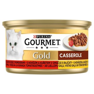 PURINA NESTLE GOURMET GOLD Wołowina z kurczakiem w sosie pomidorowym 85g
