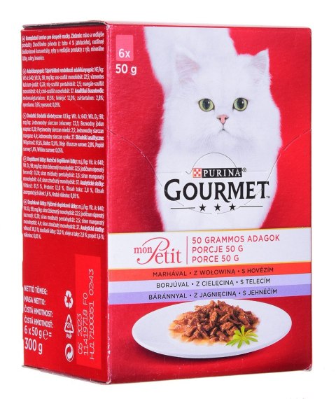 PURINA NESTLE GOURMET Mon Petit Mix Rybny - mokra karma dla kota - 6x50g