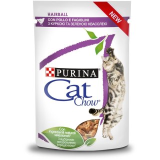 PURINA NESTLE Purina Cat Chow Hairball z kurczakiem i zieloną fasolką w sosie - mokra karma dla kota - 85 g