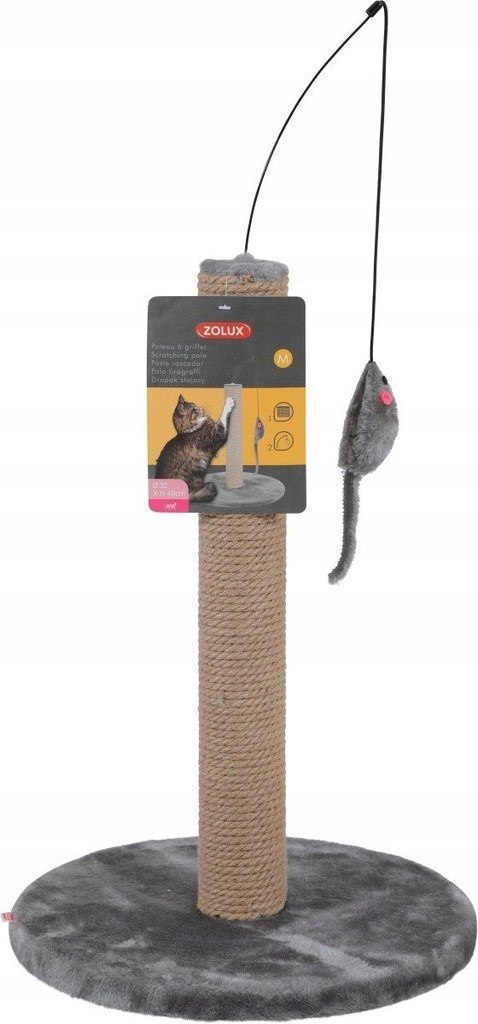 ZOLUX ZOLUX Drapak sizal słupek z zabawką 48cm kol. szary ZOLUX ZOLUX Drapak sizal słupek z zabawką 48cm kol. szary