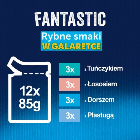 PURINA NESTLE FELIX Fantastic Ryba - mokra karma dla kota - 12x85g