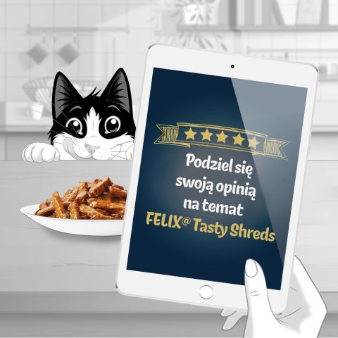 PURINA NESTLE FELIX Tasty Shreds z łososiem i tuńczykiem - mokra karma dla kota - 4x 80g PURINA NESTLE FELIX Tasty Shreds z łososiem i tuńczykiem - mokra karma dla kota - 4x 80g