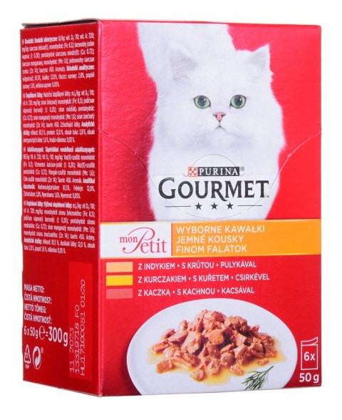 PURINA NESTLE GOURMET Mon Petit Mix Drobiowy - mokra karma dla kota - 6x50 g