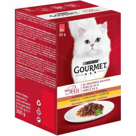 PURINA NESTLE GOURMET Mon Petit Mix Drobiowy - mokra karma dla kota - 6x50 g