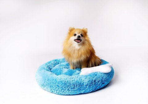Go Gift GO GIFT Shaggy niebieski L - legowisko dla zwierząt - 66 x 66 x 10 cm Go Gift GO GIFT Shaggy niebieski L - legowisko dla zwierząt - 66 x 66 x 10 cm