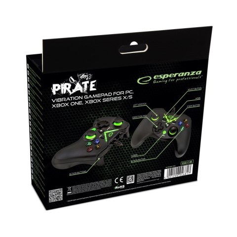 Esperanza ESPERANZA GAMEPAD PC/XBOX ONE/XBOX SERIES X/S USB PIRATE EGG114K Esperanza ESPERANZA GAMEPAD PC/XBOX ONE/XBOX SERIES X/S USB PIRATE EGG114K