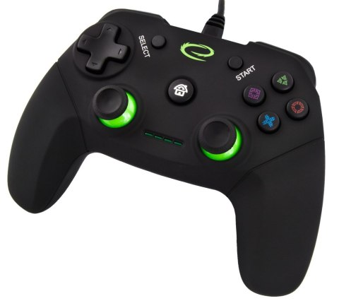 Esperanza Gamepad Esperanza Vanquisher EGG110K (PC, PS3; kolor czarny, kolor zielony)