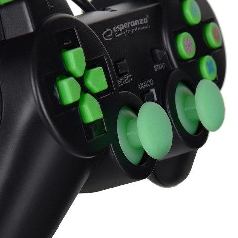 Esperanza Gamepad kontroler Esperanza TROOPER EGG107G (PC, PS3; kolor czarno-zielony)
