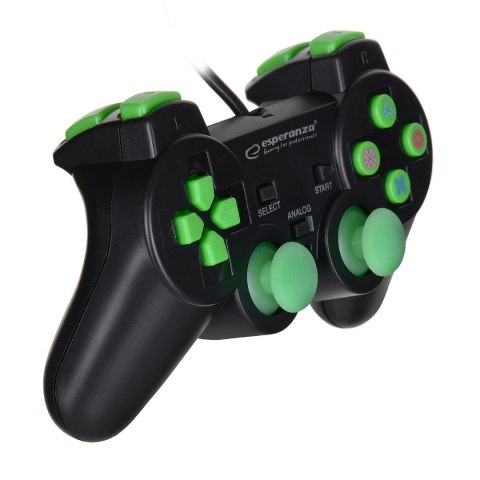 Esperanza Gamepad kontroler Esperanza TROOPER EGG107G (PC, PS3; kolor czarno-zielony)