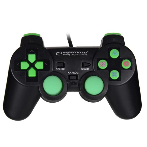 Esperanza Gamepad kontroler Esperanza TROOPER EGG107G (PC, PS3; kolor czarno-zielony)