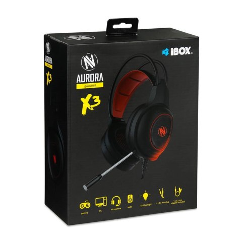 IBOX SŁUCHAWKI Z MIKROFONEM I-BOX X3 GAMING, LED IBOX SŁUCHAWKI Z MIKROFONEM I-BOX X3 GAMING, LED