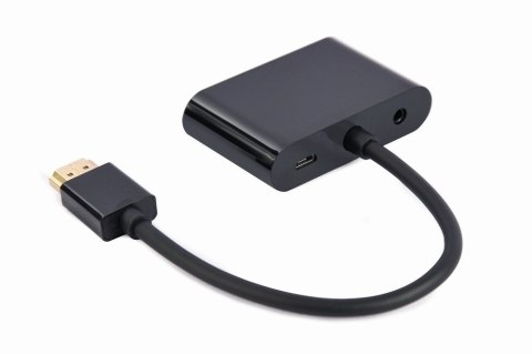 GEMBIRD GEMBIRD ADAPTER HDMI MĘSKI DO HDMI ŻEŃSKI + VGA ŻEŃSKI Z AUDIO + PORT ZASILANIA GEMBIRD GEMBIRD ADAPTER HDMI MĘSKI DO HDMI ŻEŃSKI + VGA ŻEŃSKI Z AUDIO + PORT ZASILANIA