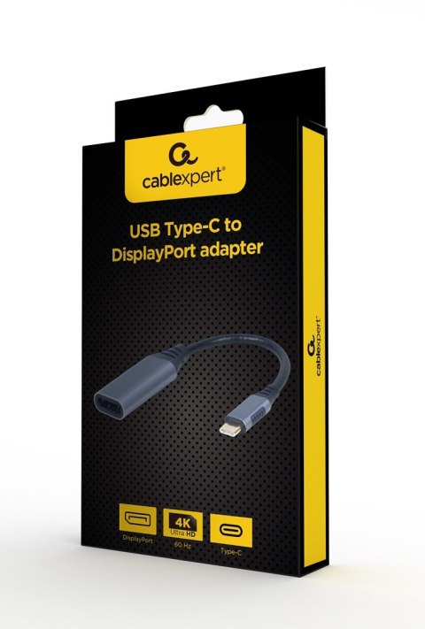 GEMBIRD GEMBIRD ADAPTER Z USB TYPE-C DO DISPLAYPORT NA KABLU SZARY GEMBIRD GEMBIRD ADAPTER Z USB TYPE-C DO DISPLAYPORT NA KABLU SZARY