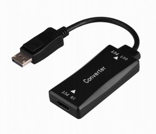 GEMBIRD GEMBIRD KABEL AKTYWNY KONWERTER SYGNAŁU HDMI 4K NA DISPLAYPORT 15CM, CZARNY