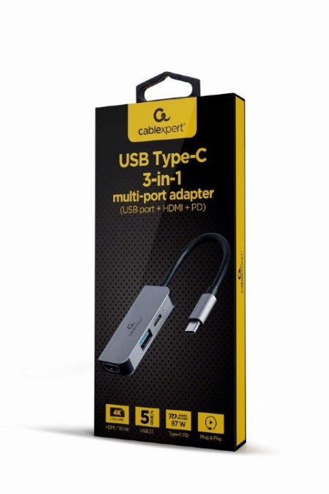 GEMBIRD GEMBIRD MULTI ADAPTER USB TYP-C 3W1 (HUB USB + HDMI + PD) GEMBIRD GEMBIRD MULTI ADAPTER USB TYP-C 3W1 (HUB USB + HDMI + PD)